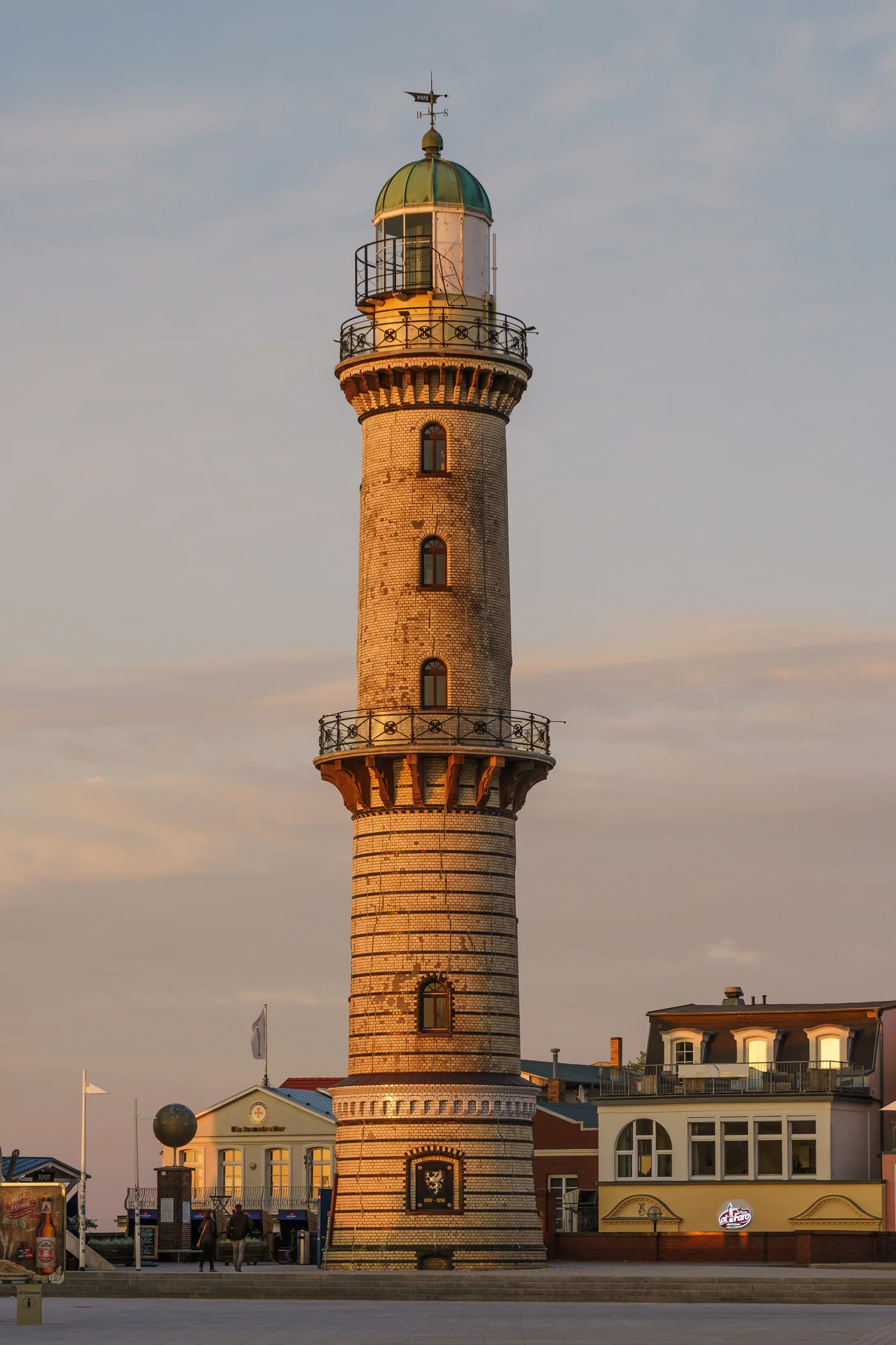 Warnemünde lighthouse at sunset